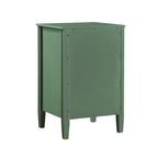 Winston 2-Drawer Storage Nightstand in Vintage Green with Brushed Gold Knobs and Fluted Tapered Legs