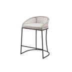 Woven Counter Stool with Upholstered Seat Natural Metal Bar Stools