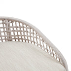 Woven Counter Stool with Upholstered Seat Natural Metal Bar Stools