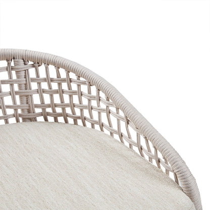 Woven Counter Stool with Upholstered Seat Natural Metal Bar Stools