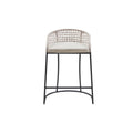 Woven Counter Stool with Upholstered Seat Natural Metal Bar Stools