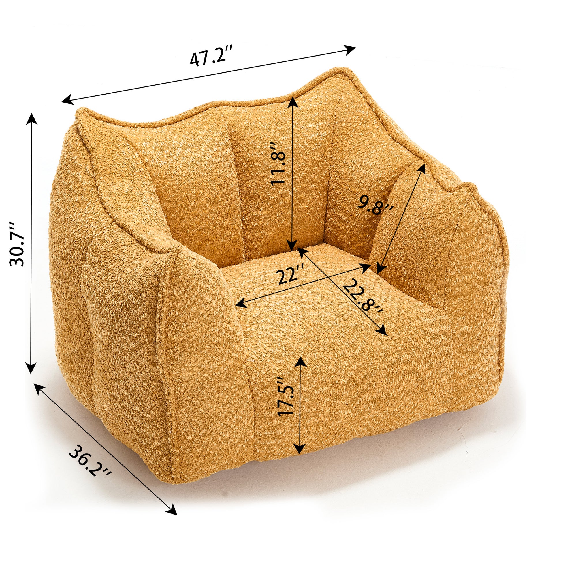 Sofa chairs with highly resilient foam for living rooms and bedrooms, comfortable square lazy sofas, sofas for adults to play, read and watch TV