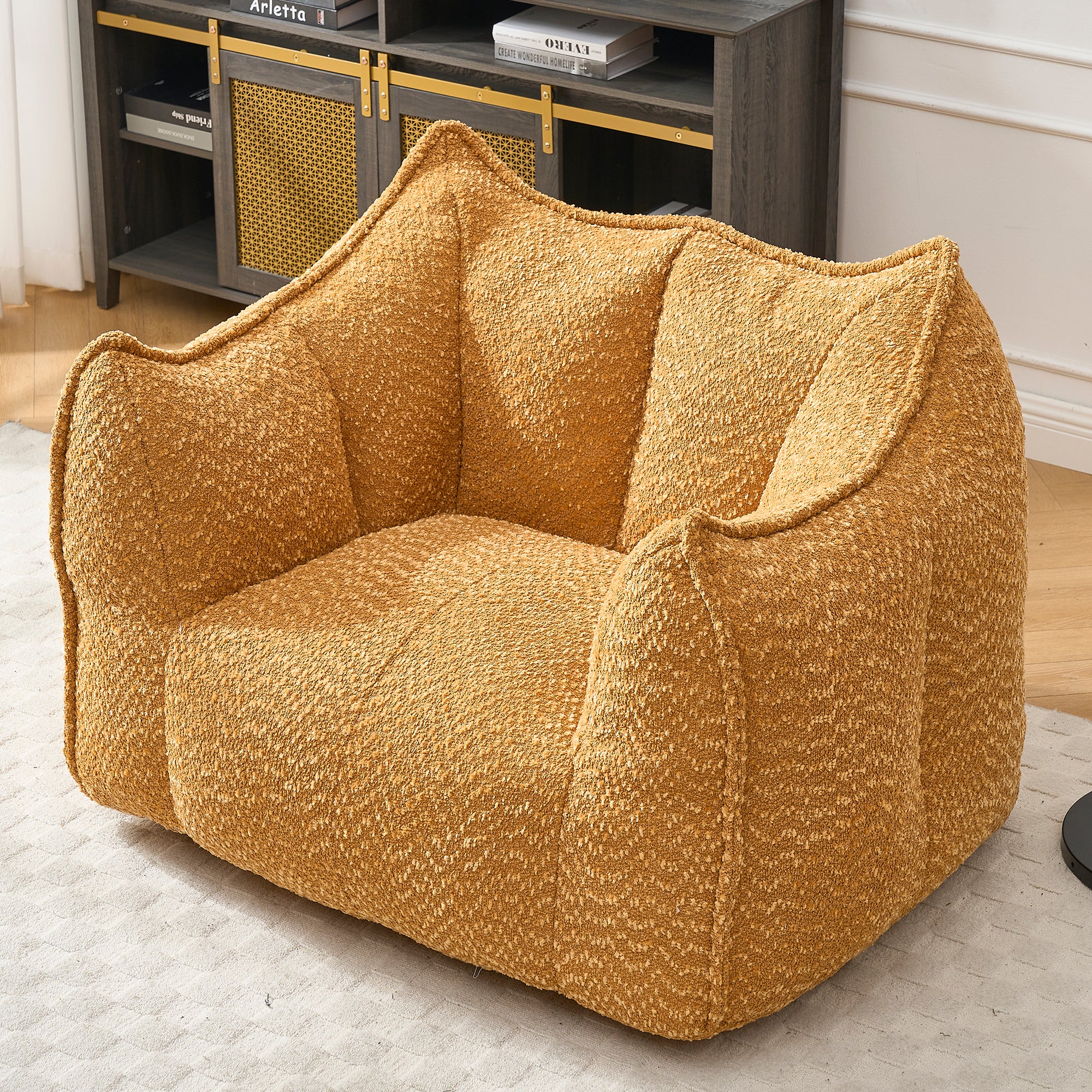 Sofa chairs with highly resilient foam for living rooms and bedrooms, comfortable square lazy sofas, sofas for adults to play, read and watch TV