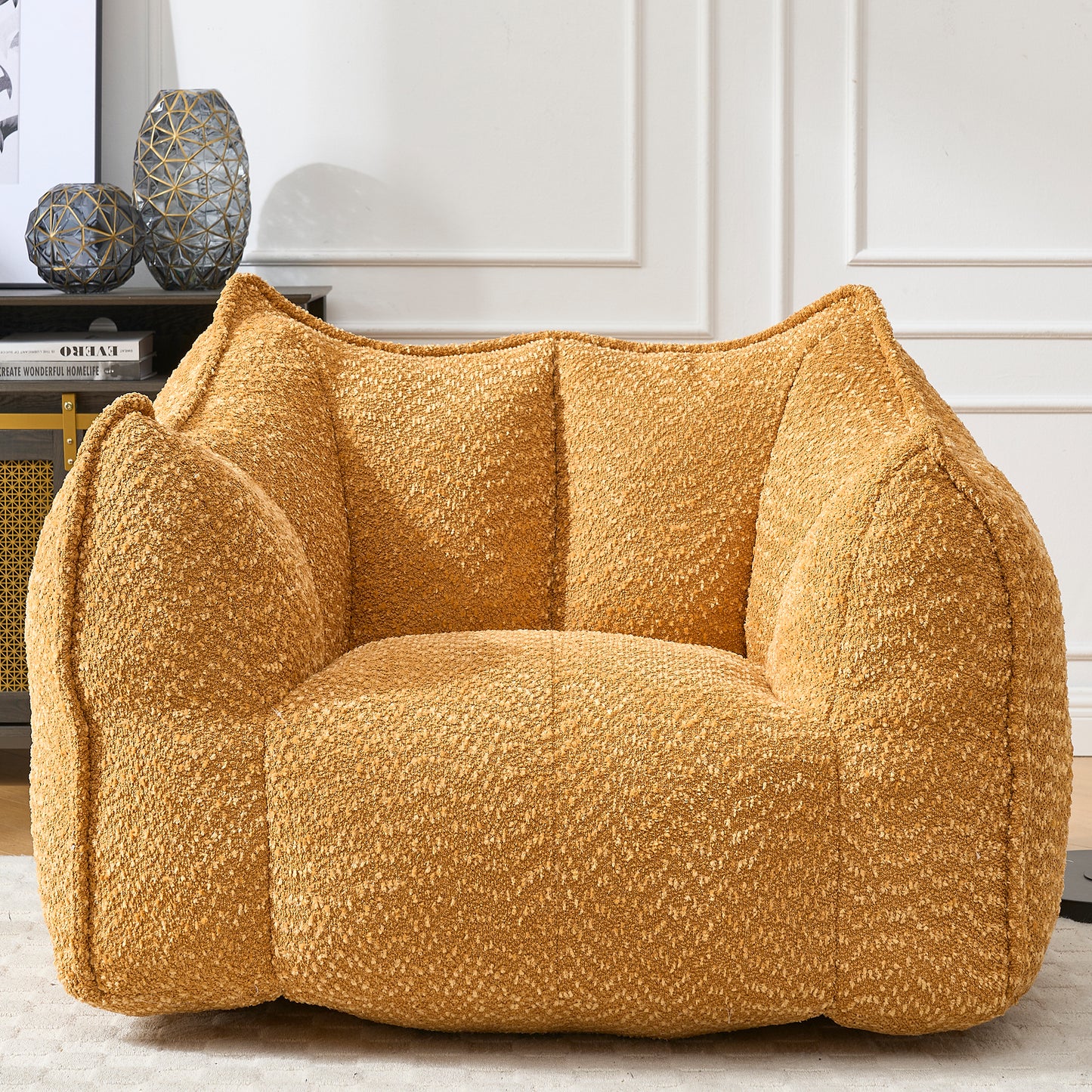 Sofa chairs with highly resilient foam for living rooms and bedrooms, comfortable square lazy sofas, sofas for adults to play, read and watch TV