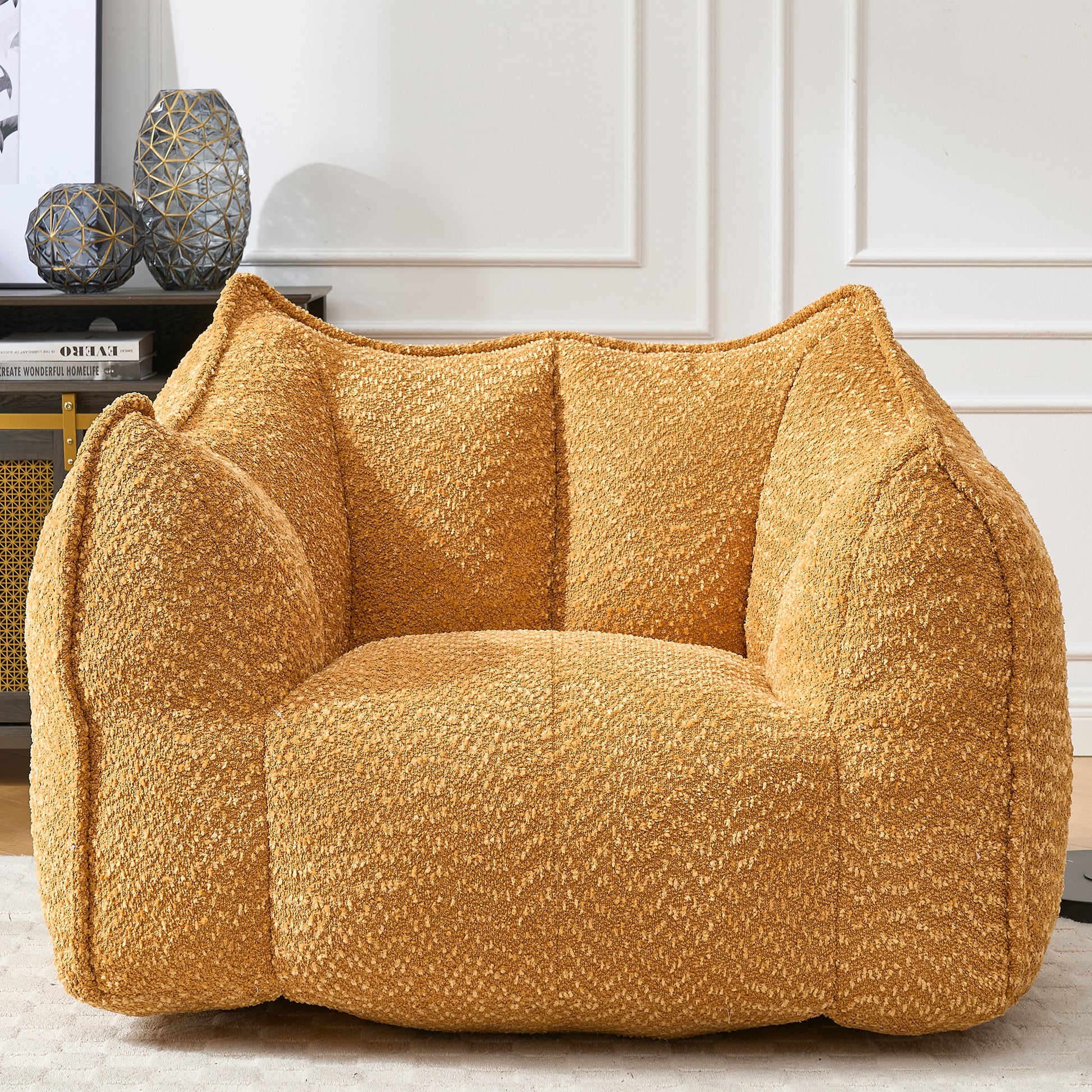 Sofa chairs with highly resilient foam for living rooms and bedrooms, comfortable square lazy sofas, sofas for adults to play, read and watch TV