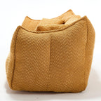 Yellow Chenille Beanbag Chair for Two, 73x39x31 In.