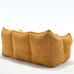 Yellow Chenille Beanbag Chair for Two, 73x39x31 In.
