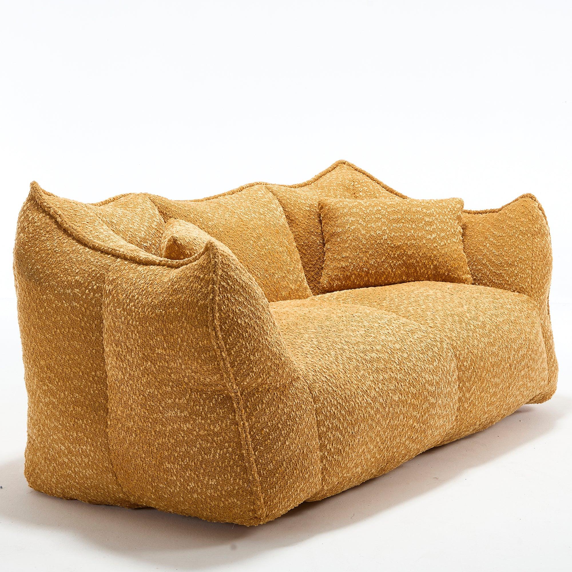 Soft beanbag chair with high resilience foam core for two people. The comfortable square recliner sofa is ideal for family members and friends engaged in games, reading, watching TV