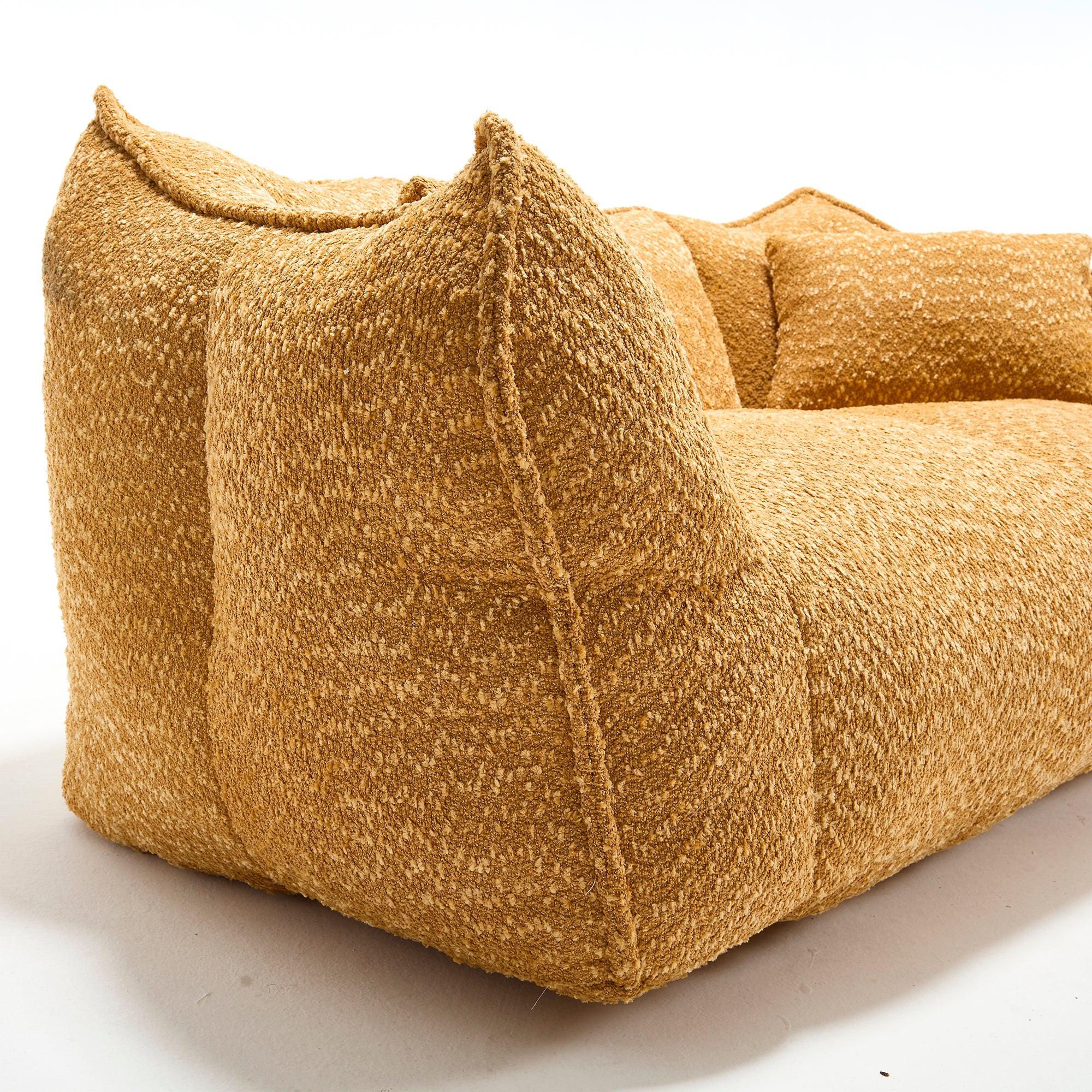 Soft beanbag chair with high resilience foam core for two people. The comfortable square recliner sofa is ideal for family members and friends engaged in games, reading, watching TV