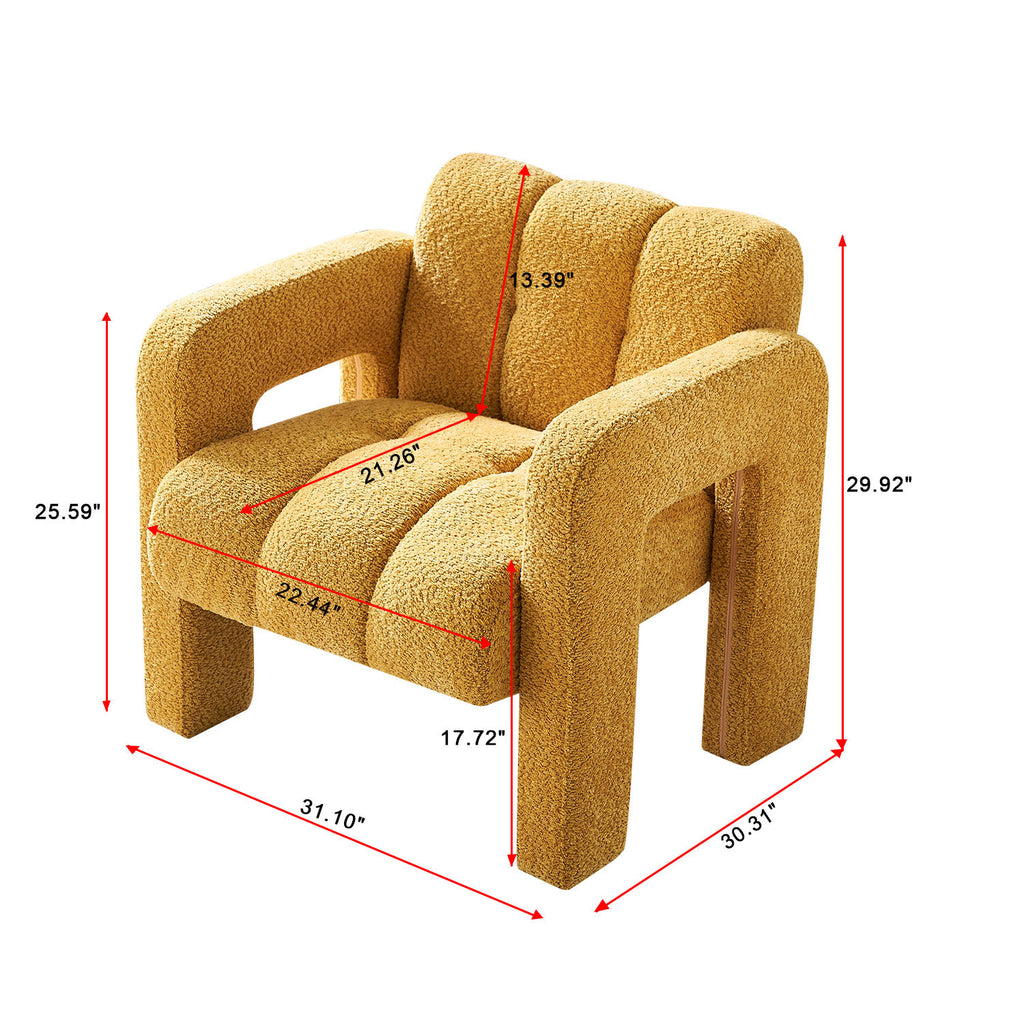 31.10 Wide Boucle Upholstered Accent Chair