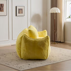 Giant Bean Bag Couch for Adults, Ultra Soft Fluffy Loveseat Bean Bag Sofa, Oversized Chase Lounge Chair Indoor for Living Room Bedroom, No Assembly Required Cozy Reading Chair with Pillows, Yellow
