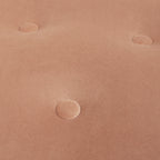 Yolanda 24' Round Upholstered Accent Ottoman, Peach Orange Velvet with Gold Trim