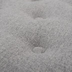 Yolanda 24' Round Upholstered Accent Ottoman, Light Gray Polyester with Ivory Trim