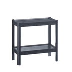 Yonda Matte Black Nightstand with Two Shelves, Solid Poplar and MDF Construction, Modern Design for Bedroom Storage
