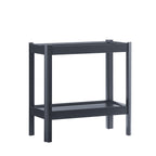 Yonda Matte Black Nightstand with Two Shelves, Solid Poplar and MDF Construction, Modern Design for Bedroom Storage