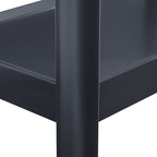 Yonda Matte Black Nightstand with Two Shelves, Solid Poplar and MDF Construction, Modern Design for Bedroom Storage