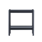 Yonda Matte Black Nightstand with Two Shelves, Solid Poplar and MDF Construction, Modern Design for Bedroom Storage