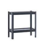 Yonda Matte Black Nightstand with Two Shelves, Solid Poplar and MDF Construction, Modern Design for Bedroom Storage