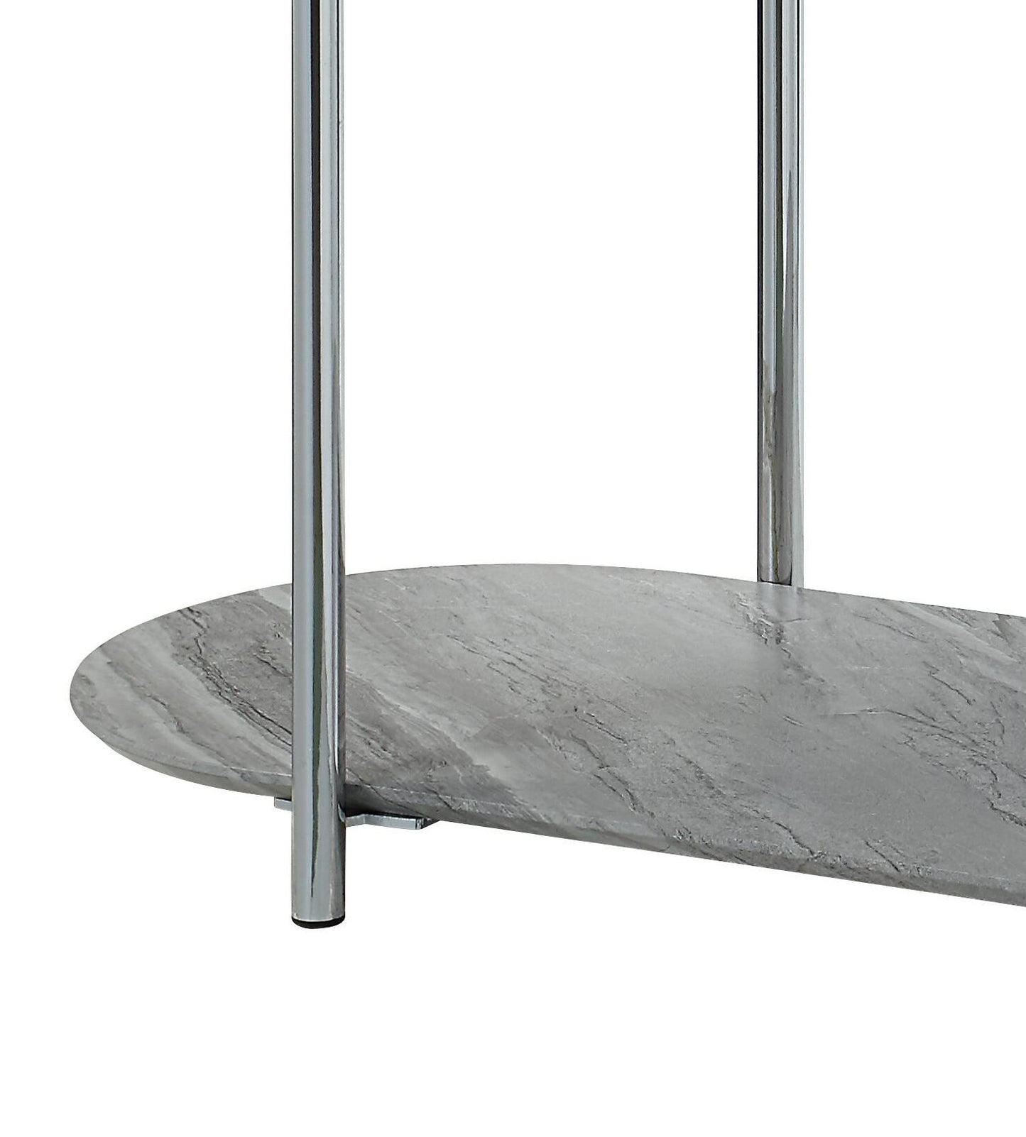 Yukino Gray High Gloss & Chrome Finish Sofa Table
