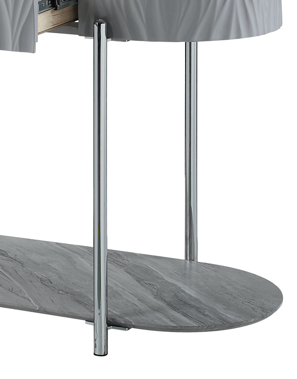Yukino Gray High Gloss & Chrome Finish Sofa Table