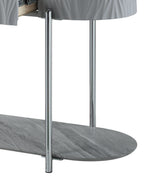 Yukino Gray High Gloss & Chrome Finish Sofa Table