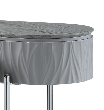 Yukino Gray High Gloss & Chrome Finish Sofa Table