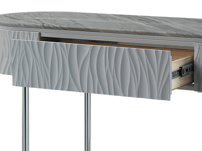 Yukino Gray High Gloss & Chrome Finish Sofa Table