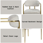 Zayn Beige Chenille & Gold Arm Chair (Set of 2)