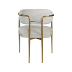 Zayn Beige Chenille & Gold Arm Chair (Set of 2)