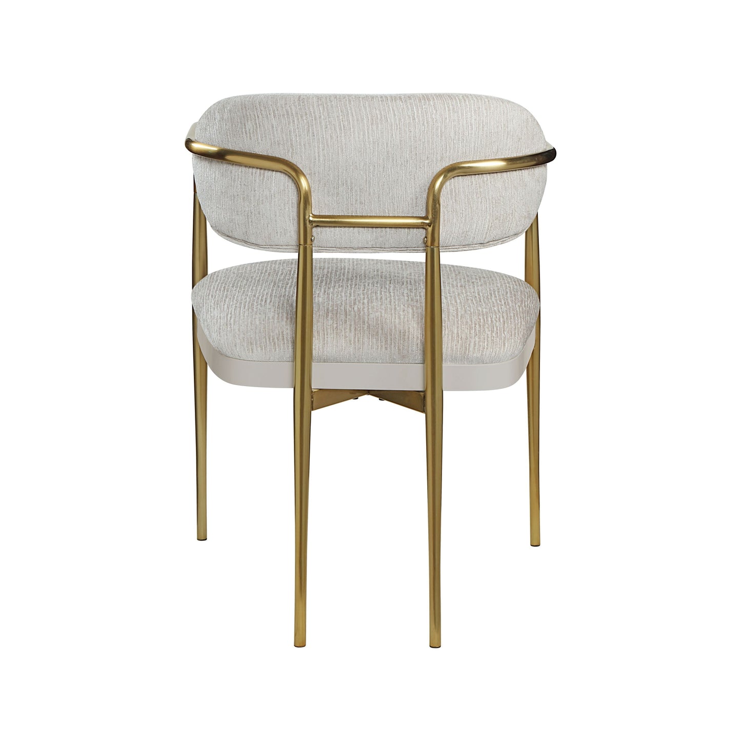 Zayn Beige Chenille & Gold Arm Chair (Set of 2)