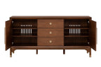 1pc Contemporary Walnut Server for Dining Room Storage.