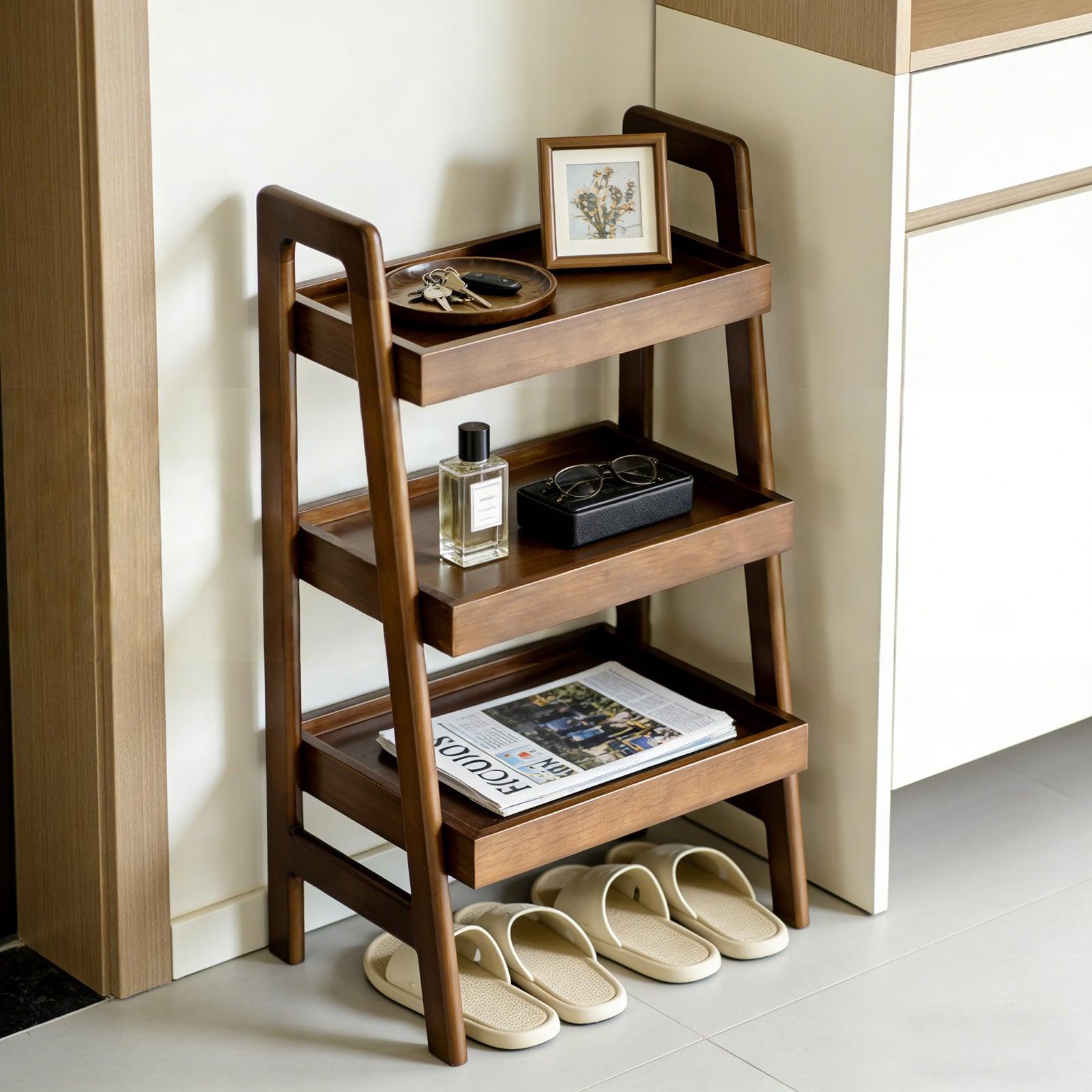 3 Tier Solid Wood Ladder Shelf for Home & Office.
