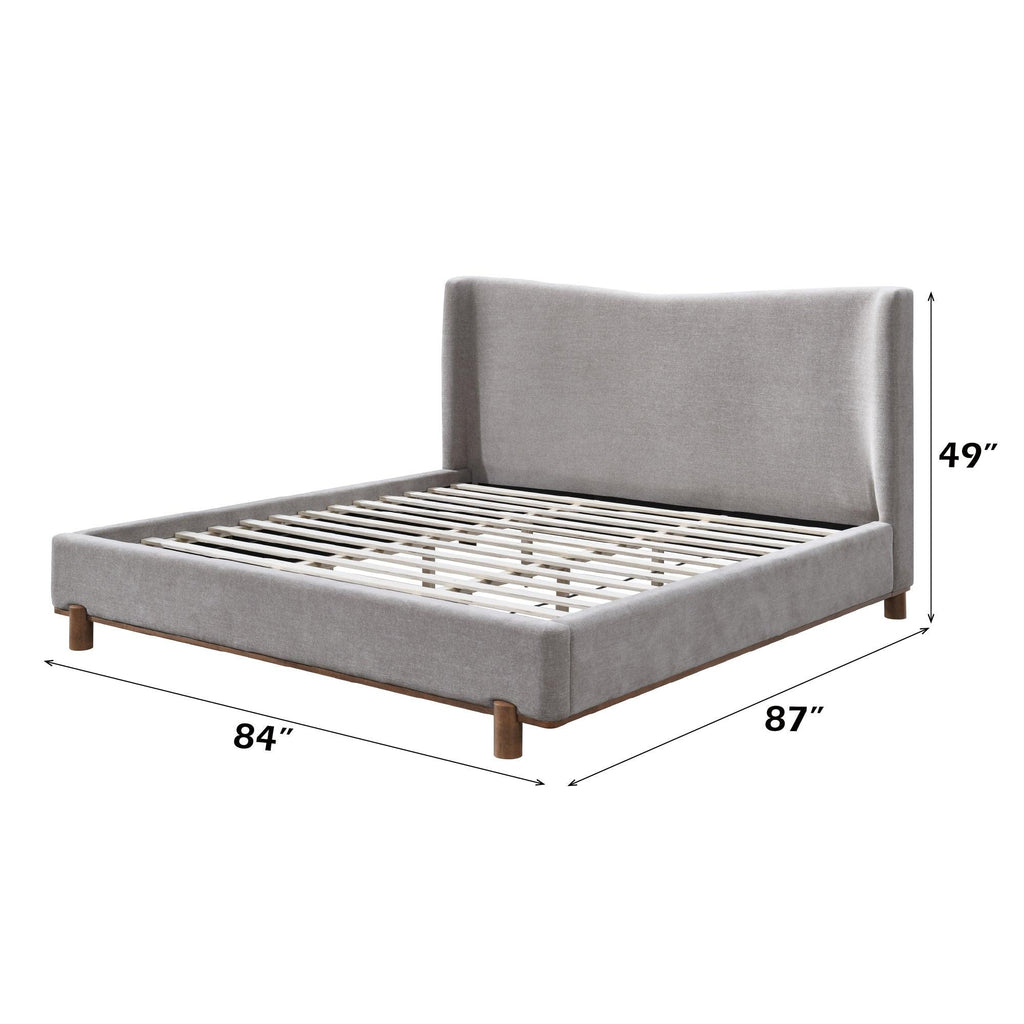 Melbourne Gray Chenille Eastern King Bed Frame.