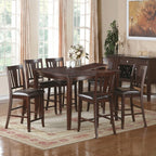 Espresso Rubberwood 7-Piece Dining Set with Butterfly Leaf Table