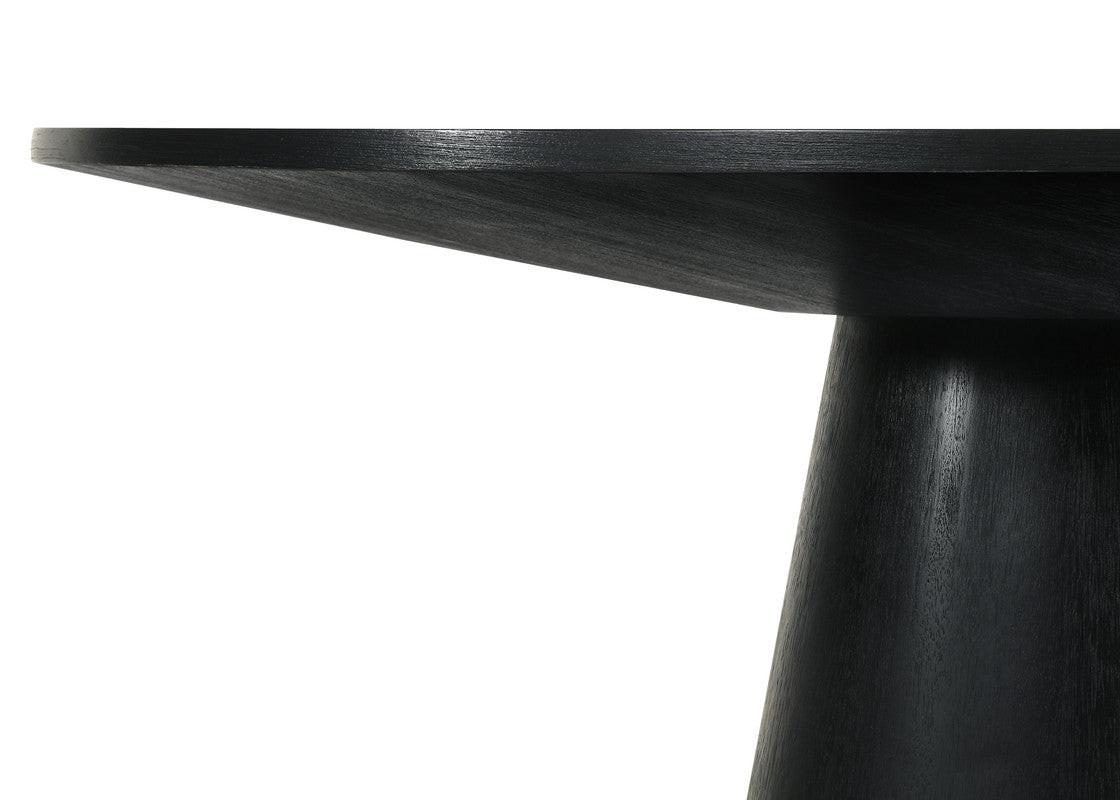 Jacopo Ebony Black Round Dining Table Set with Chairs.