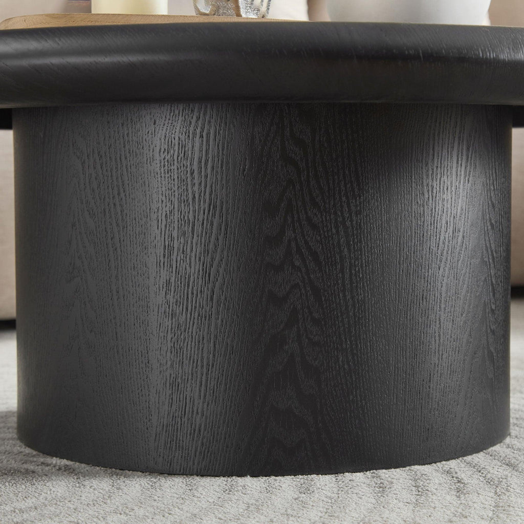 2-Piece Modern Round Coffee Table Set - Easy Assembly.