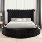 Glam Round Bed with Wingback and USB Charging.