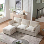 Modern Modular Sectional Sofa with Ottoman - 4-Seater.