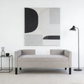 50-Inch Grey Upholstered Ottoman Bench with Bolster Pillows