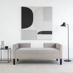 50-Inch Grey Upholstered Ottoman Bench with Bolster Pillows