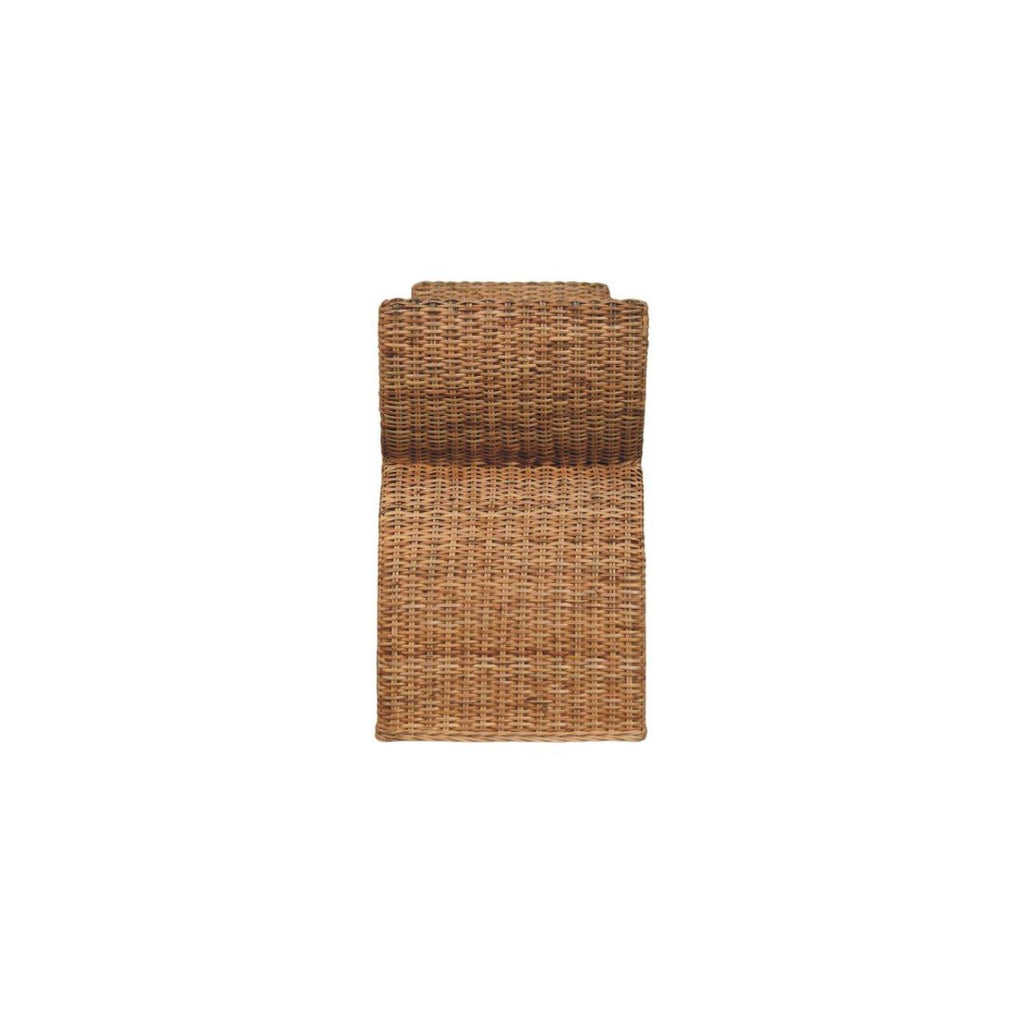 Rattan Weave Boucle Bench - Handmade Wood Furniture.