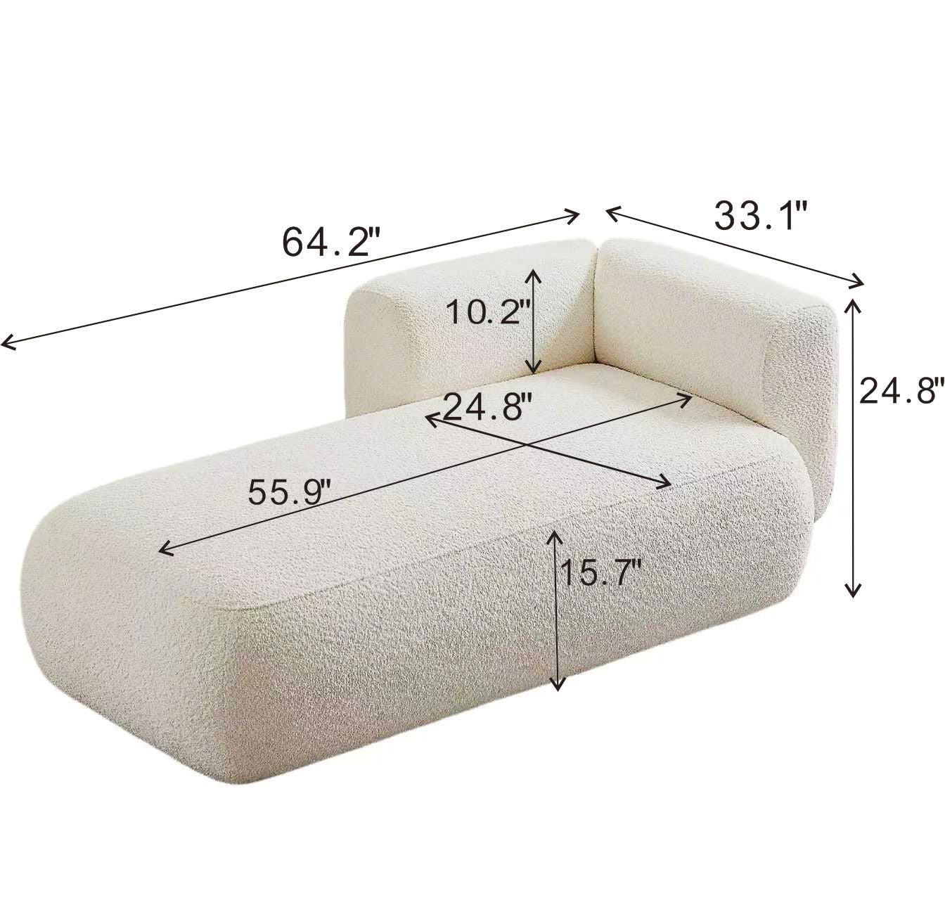 Stylish Upholstered Chaise Lounge for Relaxation.