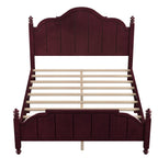 Vintage Queen Bed Frame with Headboard and Slats Support.