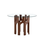 Mid-Century Modern Glass Dining Table for Small Spaces.