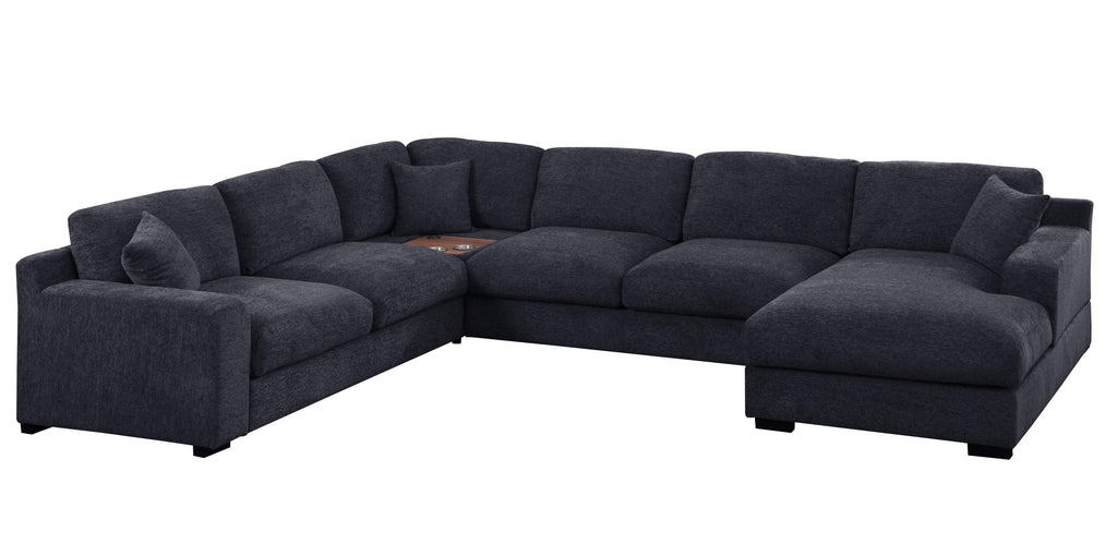 Celine Charcoal Corner Sectional Sofa with Chaise.