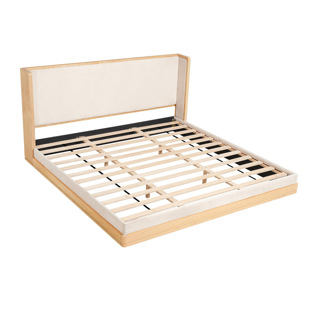 Mid-Century Modern Platform Bed in King Size.