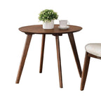 Mid-Century Modern Wingback Chair with Walnut Side Table.
