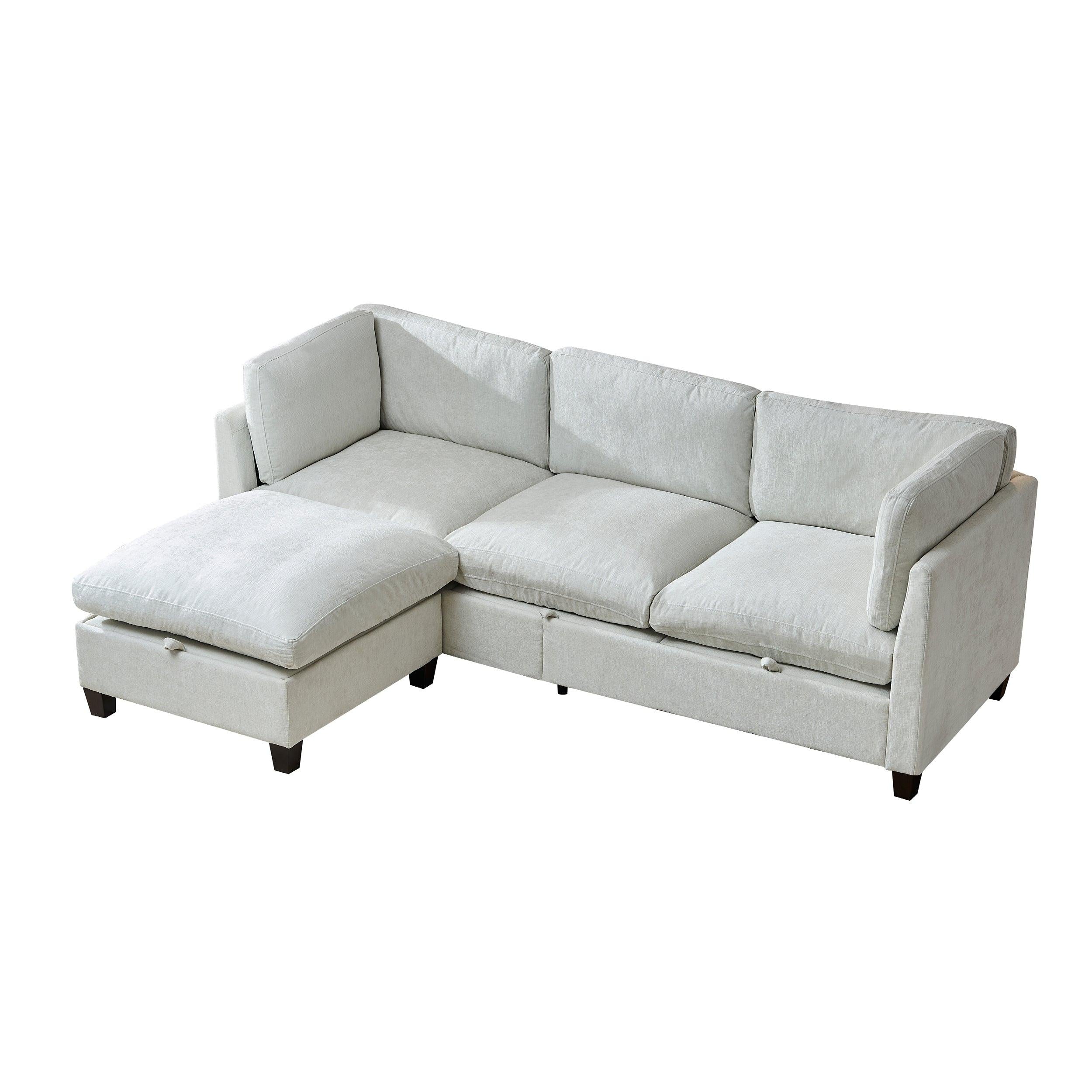 96.5' Sectional Couch with Ottoman for Living Room.