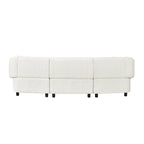 Curved Contemporary 3-Seater Sofa in Beige for Stylish Living.