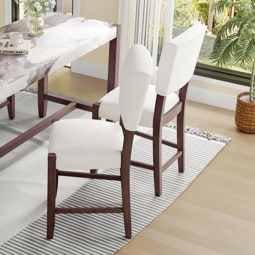 Mid Century Modern Bar Stools Set of 2 - Comfortable Kitchen Seating.